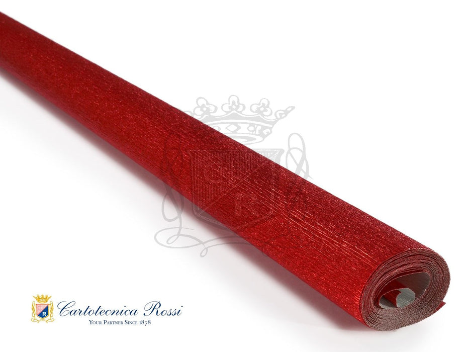 403 Metalized Italian Crepe Paper 60g Bright Red