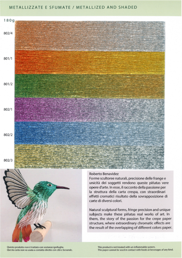 Catalogue: Crepe paper 180g \ 140g \ 60g - Metallic and Shaded