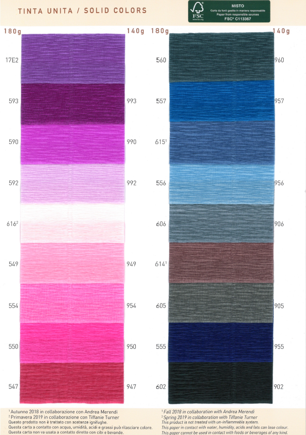 Catalogue: Crepe paper 180g \ 140g - Solid colour