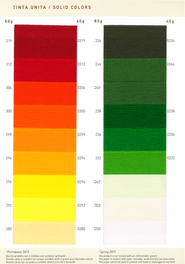 Catalogue: Crepe paper 60g - Solid colour