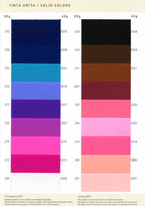 Catalogue: Crepe paper 60g - Solid colour