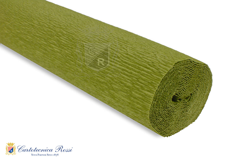 612 Italian Crepe Paper 180g Antique Green Earth