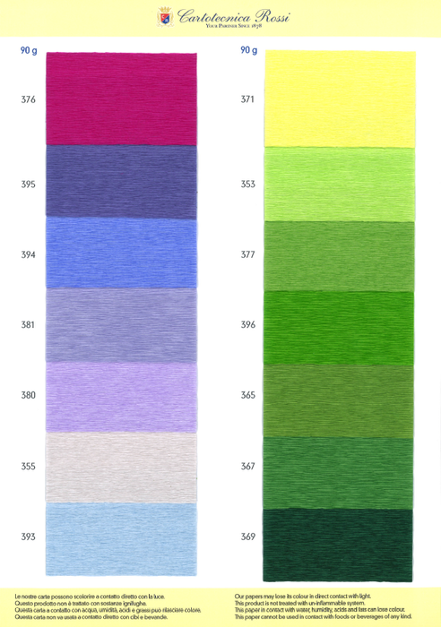 Catalogue: Crepe paper 90g - Solid colour