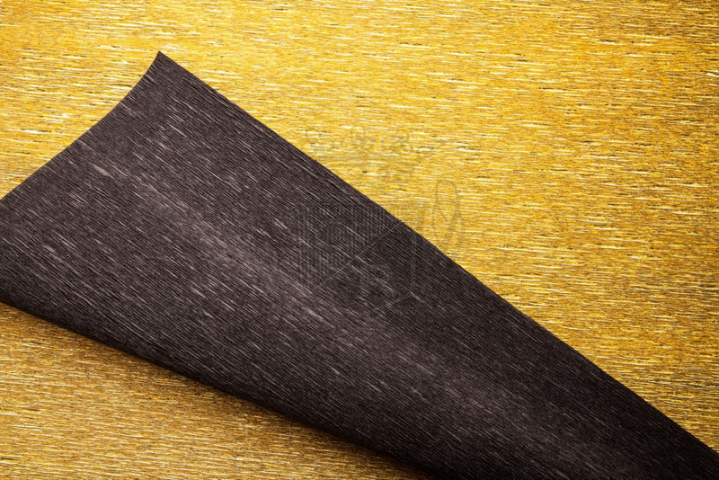 8017 Metalized Bicolor Italian Crepe Paper 180g Gold & Dark Brown