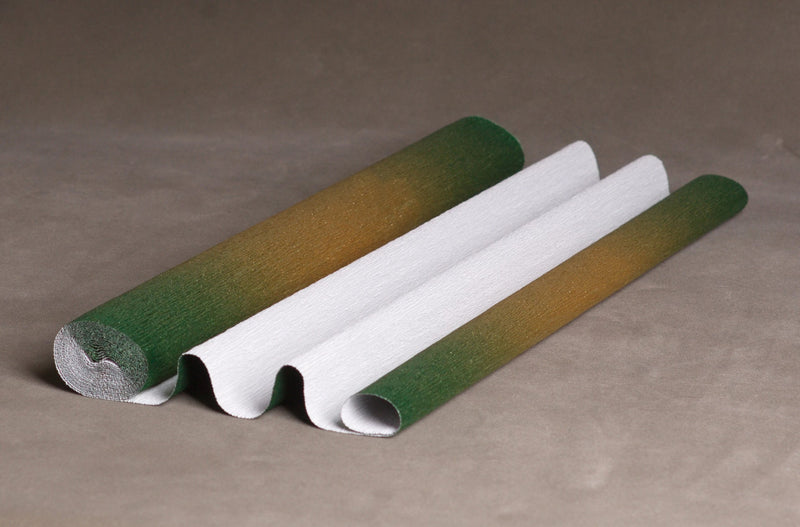 Metalized Nuance Italian Crepe Paper 180g 8012 Gold - Green Gradient