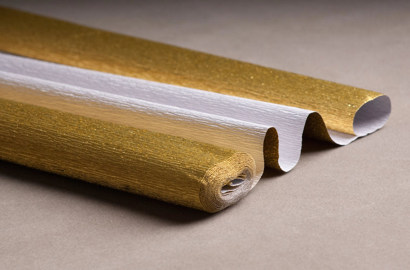 Metalized Italian Crepe Paper 180g 801 Yellow Gold