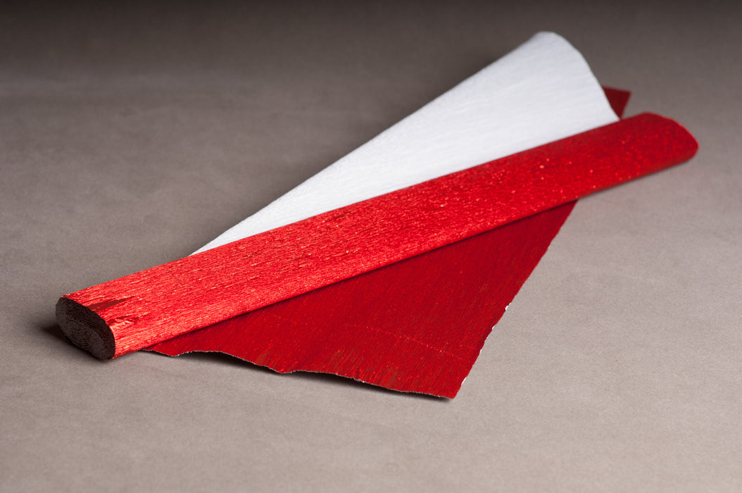 Metalized Italian Crepe Paper 180g 803 Bright Red